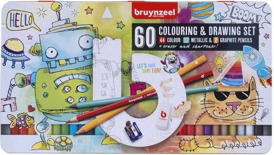 Bruynzeel Tekenset jonge kunstenaars set Ã  60 stuks assorti
