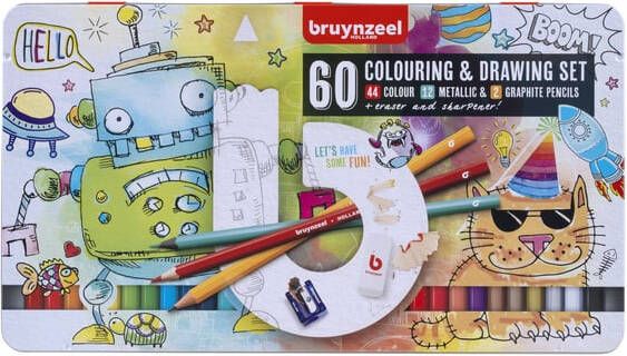Bruynzeel Tekenset jonge kunstenaars setà 60 stuks assorti