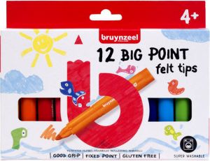 Bruynzeel Kids viltstiften Big Point set van 12 stuks assorti