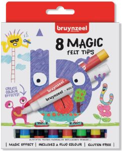 Bruynzeel Viltstift Kids Magic Points blister à 8 stuks assorti