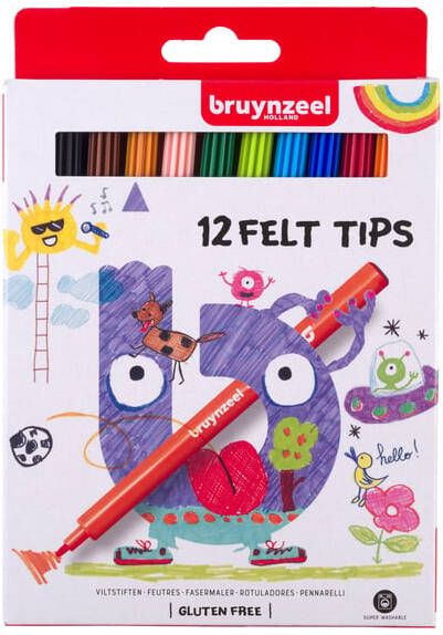 Bruynzeel Viltstift Kids set Ã¡ 12 kleuren