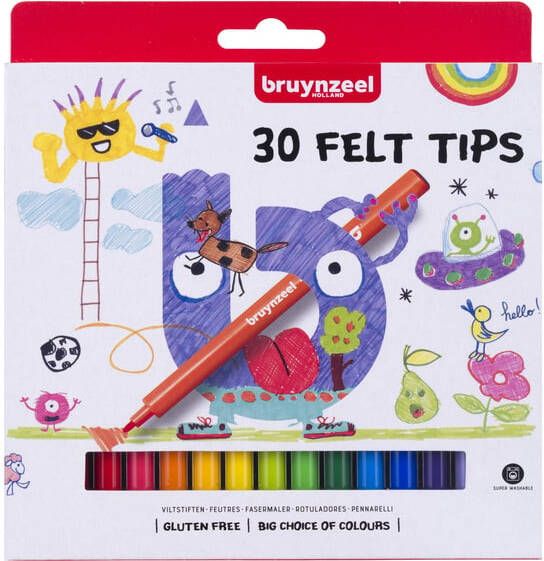 Bruynzeel Viltstift Kids set Ã  30 kleuren