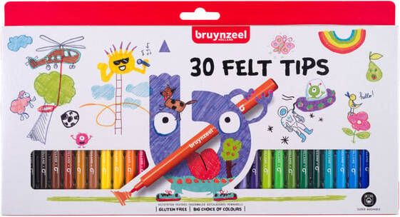 Bruynzeel Viltstift Kids set Ã¡ 30 kleuren