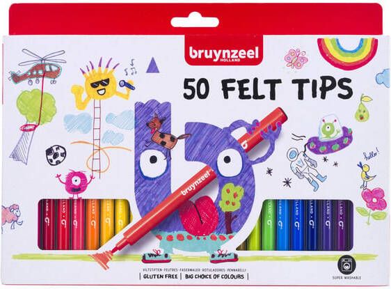 Bruynzeel Viltstift Kids setà 50 kleuren