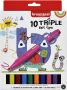 Bruynzeel Kids viltstiften Triple set van 10 stuks in geassorteerde kleuren - Thumbnail 2