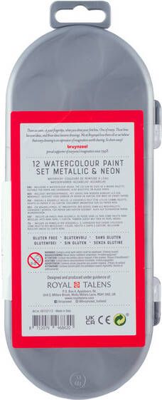 Bruynzeel Waterverf inclusief penseel setÃƒÂ¡ 12 metallic- en neonkleuren
