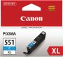 Canon inktcartridge CLI-551C-XL 695 pagina&apos;s OEM 6444B001 cyaan - Thumbnail 1