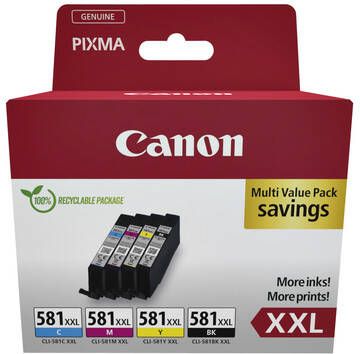 Canon Inktcartridge CLI-581XXL zwart + 3 kleuren EHC