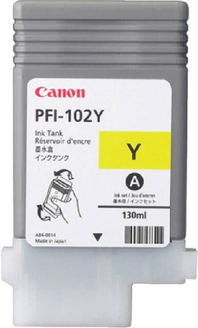 Canon inktcartridge PFI-102Y 130 ml OEM 0898B001 geel