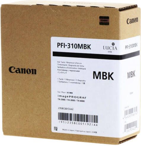 Canon Inktcartridge PFI-310 mat zwart