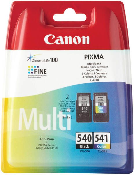 Canon inktcartridge PG-540 en CL-541 180 pagina&apos;s OEM 5225B006 4 kleuren