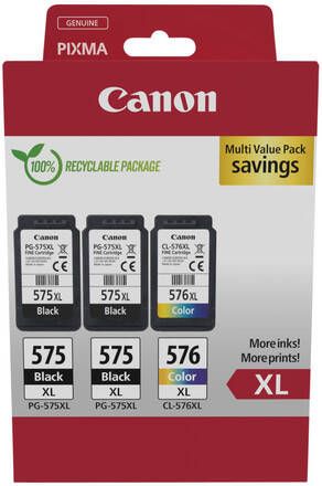 Canon Inktcartridge PG-575XL + CL-576XL 2x zw+kleur