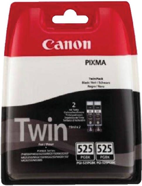 Canon PGI-525PG BK inktcartridge zwart standard capacity 2 x 19ml 2 x 339 paginas 2-pack blister zonder alarm