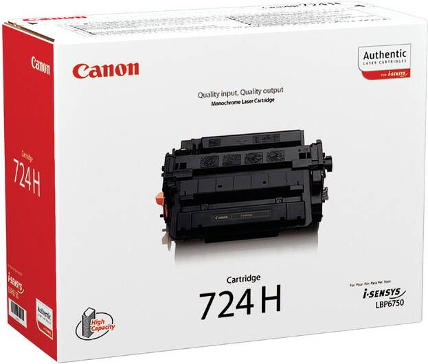 Canon toner 724H 12.500 pagina&apos s OEM 3482B002 zwart
