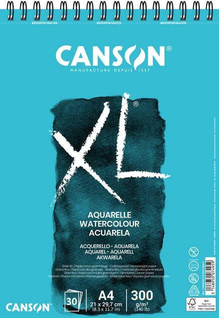 Canson schetsblok XL aquarelle 300g mÂ² ft A4 30 vel
