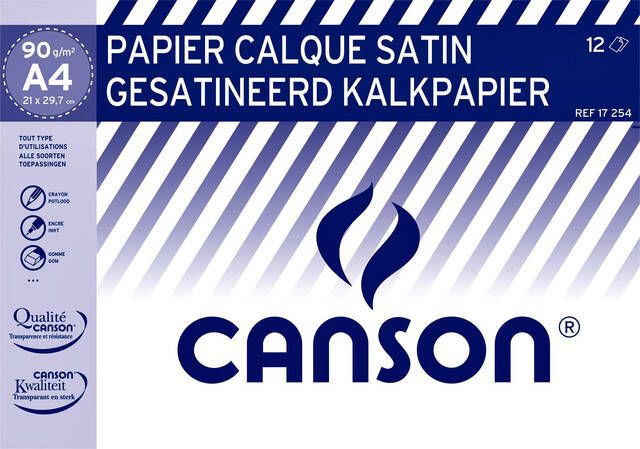 Canson kalkpapier ft 21 x 29 7 cm (A4) etui van 12 blad