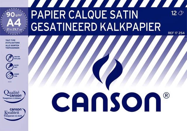 Canson Kalkpapier gesatineerd 12vel 90gr A4 doorschijnend