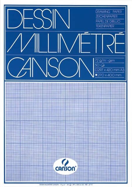 Canson Millimeterblok A3 blauw 50 vel