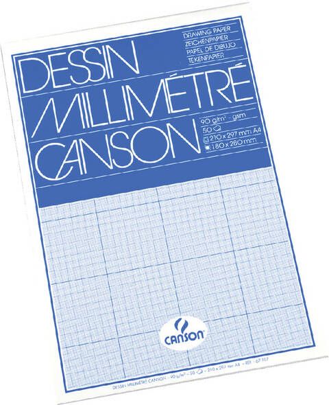 Canson Millimeterblok A4 blauw