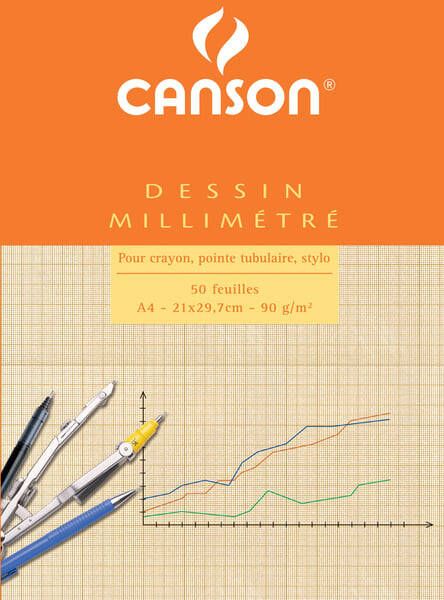 Canson Millimeterblok A4 lichtbruin 50 vel