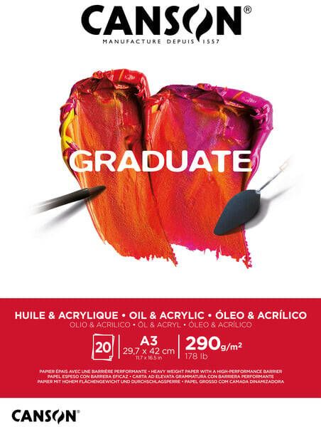 Canson Olie Acrylblok Graduate A3 290gr 20 vel