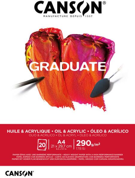 Canson Olie Acrylblok Graduate A4 290gr 20 vel