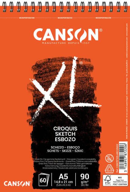Canson Schetsblok xl ft 14 8 x 21 cm(a5 ) blok van 60 blad