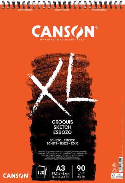 Canson schetsblok XL ft 29 7 x 42 cm (A3) blok van 120 blad