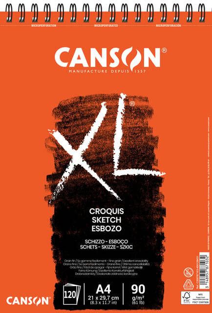 Canson schetsblok XL ft 21 x 29 7 cm (A4) blok van 120 blad