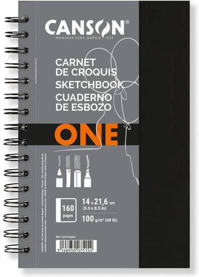 Canson Schetsboek Art Book One spiraalgebonden 80vel 100gr 140x216mm wit
