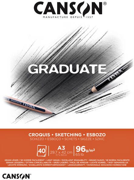 Canson Schetsboek Graduate Croquis A3 96gr 40vel