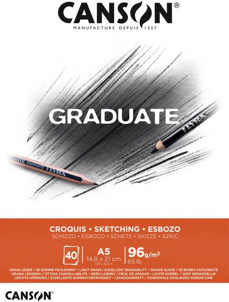 Canson Schetsboek Graduate Croquis A5 96gr 40vel