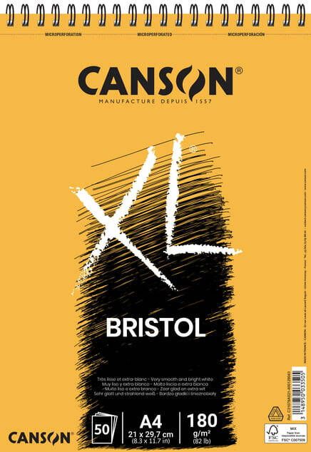 Canson Tekenblok XL Bristol A4 50 vel 180gr