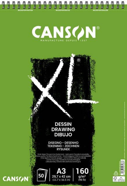 Canson Tekenblok XL Dessin A3 160gram 50vel spiraal