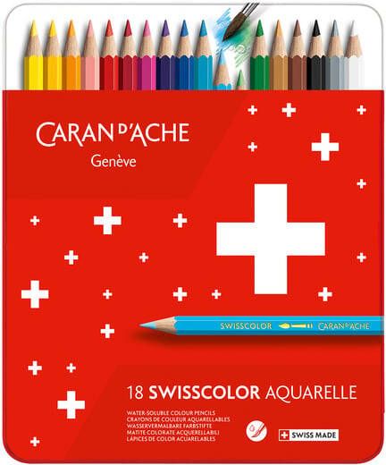 Caran d'ache Kleurpotloden Swisscolor aquarel 18 stuks assorti
