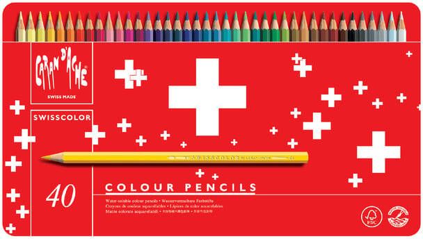 Caran d'ache Kleurpotloden Swisscolor aquarel 40 stuks assorti