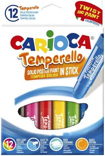 Carioca plakkaatverfstick Temperello kartonnen etui van 12 stuks