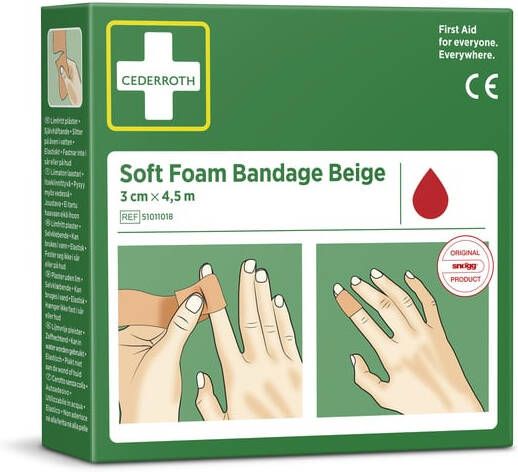 Cederroth Bandage Soft Foam 3cmx4 5m beige