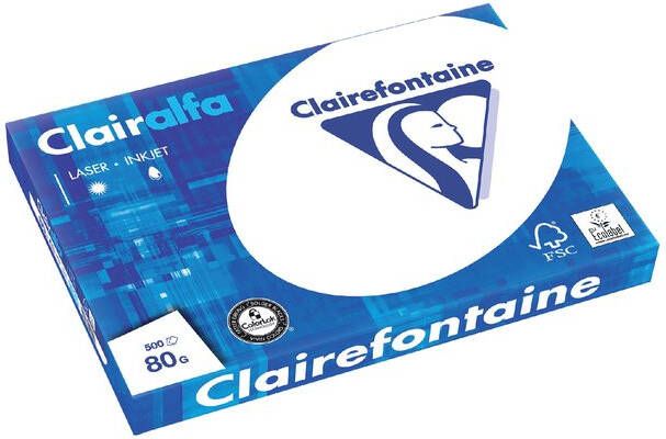 Clairefontaine Kopieerpapier Clairalfa A3 80gr wit 500vel