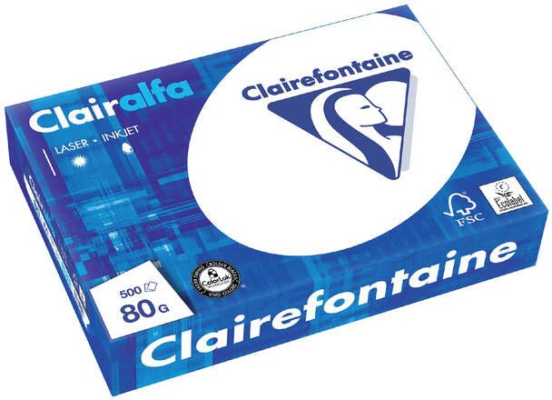 Clairefontaine Kopieerpapier Clairalfa A4 80gr wit 500vel