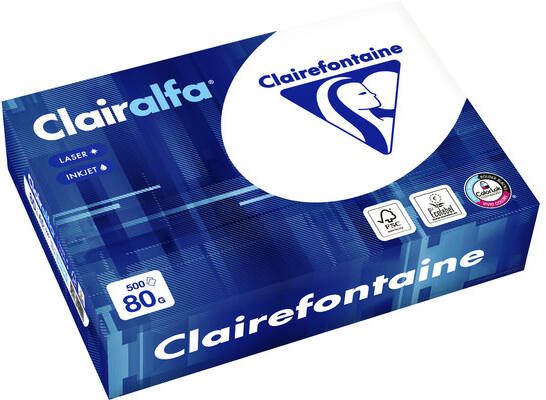 Clairefontaine Kopieerpapier Clairalfa A5 80gr wit 500vel