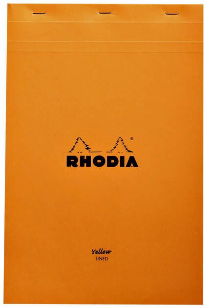 Clairefontaine Schrijfblok Rhodia A4 lijn 80vel 80gr geel