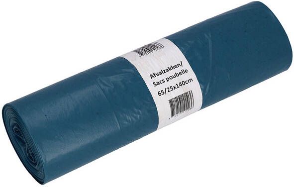 Cleaninq Afvalzak 65 25x140cm LDPE recycled T70 240L blauw