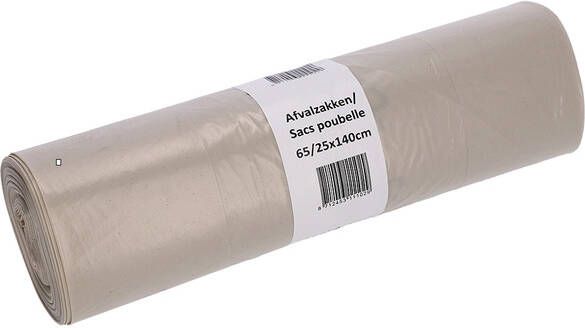 Cleaninq Afvalzak 65 25x140cm LDPE recycled T70 240L transparant