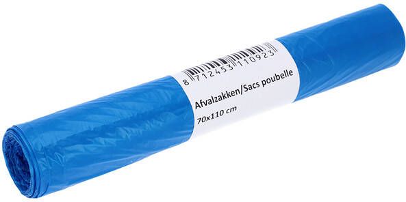 Cleaninq Afvalzak 70x110cm HDPE T25 120L blauw