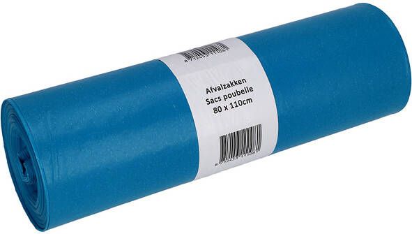 Cleaninq Afvalzak 80x110cm LDPE recycled T60 140L blauw