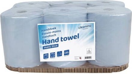 Cleaninq Handdoekrol Matic 2-laags 21cmx150m blauw