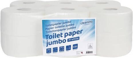 Cleaninq Toiletpapier mini jumbo 2 laags 150m wit