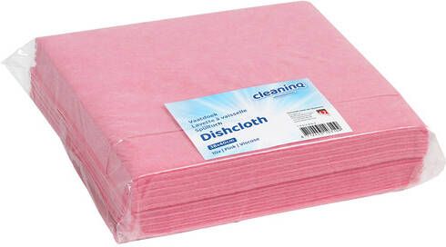 Cleaninq Werkdoek viscose 38x40 cm roze 10 stuks