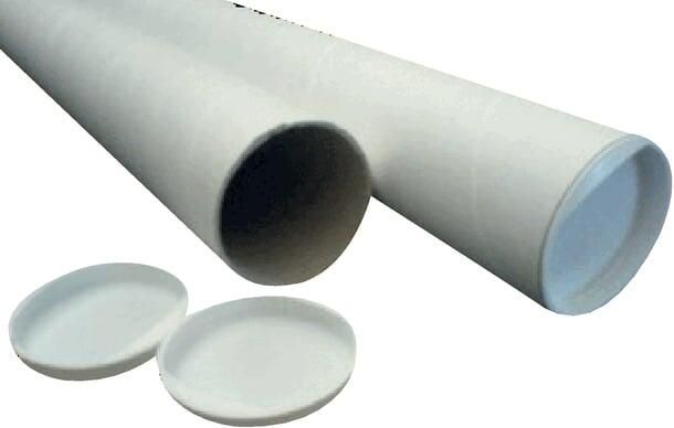 Cleverpack Verzendkoker A3 330x29.7x1.2 met doppen wit pak Ã  20 stuks